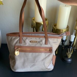 Y2K Michael Kors Brown and Tan Tote Bag Bought in Maui